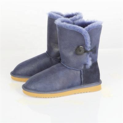 HQB-WS110 Fashionable hot selling snow boots factory custom winter boots genuine double face sheepskin boots for women