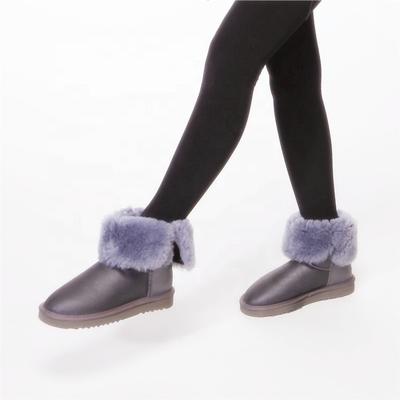 HQB-WS064 OEM customized premium quality winter thermal fashion style genuine sheepskin snow boots for women