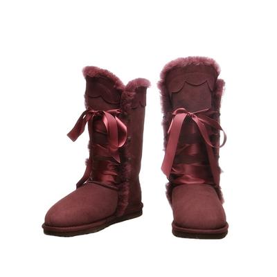 HQB-WS151 OEM customized premium quality winter thermal classic style genuine sheepskin snow boots for women