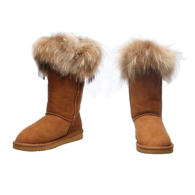 HQB-WS148 OEM customized premium quality winter thermal classic style genuine sheepskin snow boots for women