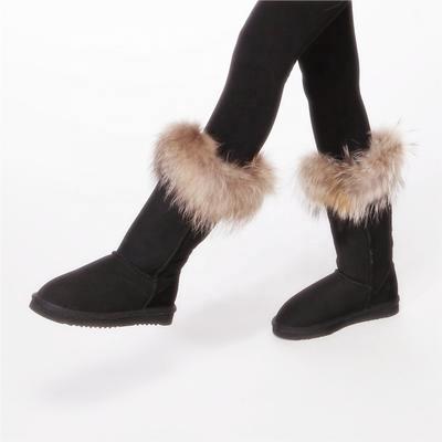 HQB-WS065 OEM customized premium quality winter thermal fashion style genuine sheepskin boots for women