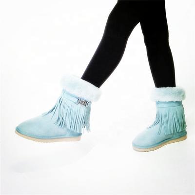 HQB-WS096 OEM customized premium quality winter thermal fashion style genuine sheepskin snow boots for women