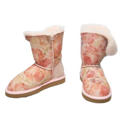 HQB-WS140 OEM customized premium quality winter thermal classic style genuine sheepskin snow boots for women
