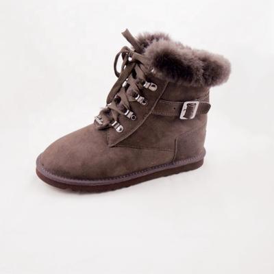 HQB-WS199 OEM/ODM customized high quality winter thermal fashion style genuine sheepskin snow boots for woman
