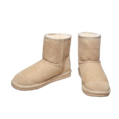 HQB-WS156 OEM customized premium quality winter thermal classic style genuine sheepskin snow boots for women