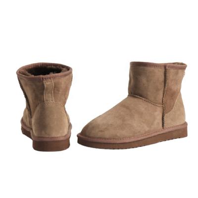HQB-WS240 OEM/ODM customized high quality winter thermal fashion style genuine sheepskin snow boots for woman