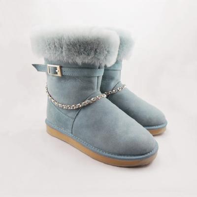 HQB-WS185 OEM/ODM customized premium quality winter thermal fashion style genuine sheepskin boots for women