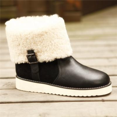 HQB-WS045 OEM customized premium quality winter thermal fashion style genuine sheepskin boots for women