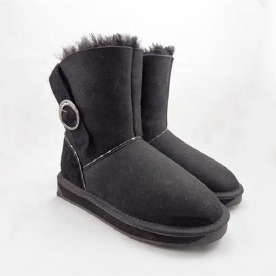 HQB-WS182 OEM/ODM customized high quality winter thermal fashion style genuine sheepskin snow boots for women