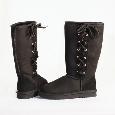 HQB-WS210 OEM/ODM customized high quality winter thermal fashion style genuine sheepskin snow boots for women