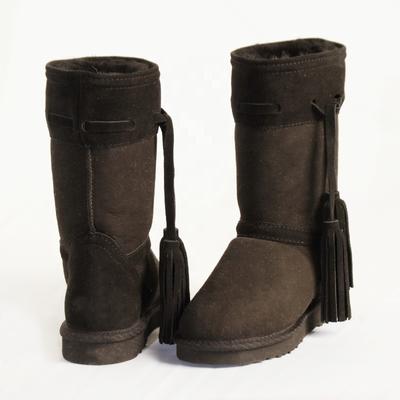 HQB-WS238 OEM/ODM customized high quality winter thermal fashion style genuine sheepskin snow boots for women