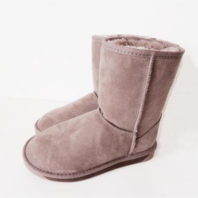 HQB-WS172 OEM/ODM customized high quality winter thermal fashion style genuine sheepskin snow boots for woman