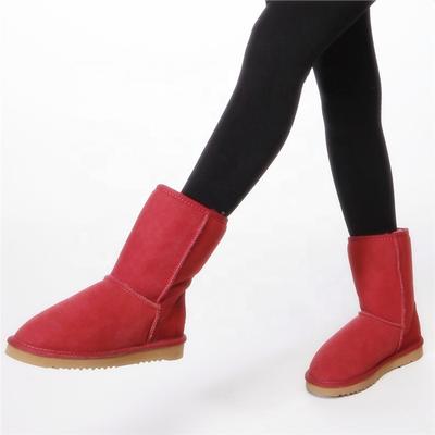 HQB-WS057 OEM customized premium quality winter thermal fashion style genuine sheepskin boots for women