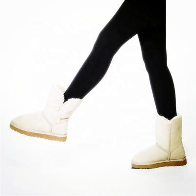HQB-WS099 OEM customized premium quality winter thermal fashion style genuine sheepskin boots for women