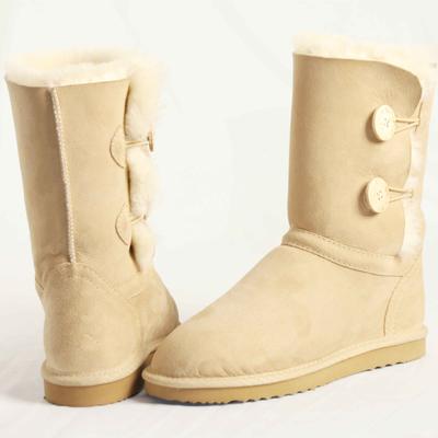 HQB-WS229 OEM/ODM customized premium quality winter thermal fashion style genuine sheepskin boots for women