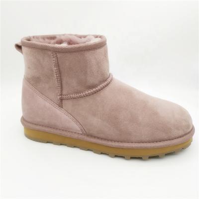 HQB-WS004 Factory wholesale custom high quality winter boot thermal snow boots genuine sheepskin snow boots for woman