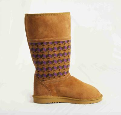 HQB-WS227 OEM/ODM customized high quality winter thermal fashion style genuine sheepskin snow boots for woman