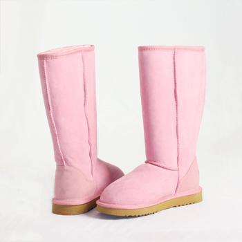 HQB-WS214 OEM/ODM customized high quality winter thermal fashion style genuine sheepskin snow boots for women