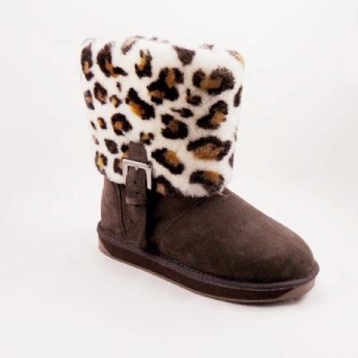 HQB-WS195 OEM/ODM customized high quality winter thermal fashion style genuine sheepskin snow boots for woman