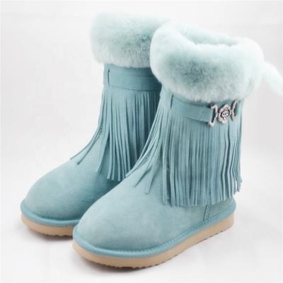 HQB-WS130 OEM customized premium quality winter thermal classic style genuine sheepskin snow boots for women
