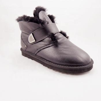 HQB-WS200 OEM/ODM customized high quality winter thermal fashion style genuine sheepskin snow boots for woman