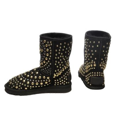HQB-WS137 OEM customized premium quality winter thermal classic style genuine sheepskin boots for women