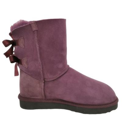 HQB-WS020 New design custom winter boots thermal fashion snow boots genuine double face sheepskin boots for girls