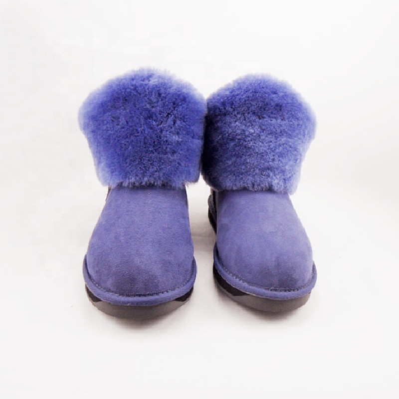 HQB-WS189 OEM/ODM customized premium quality winter thermal fashion style genuine sheepskin boots for women