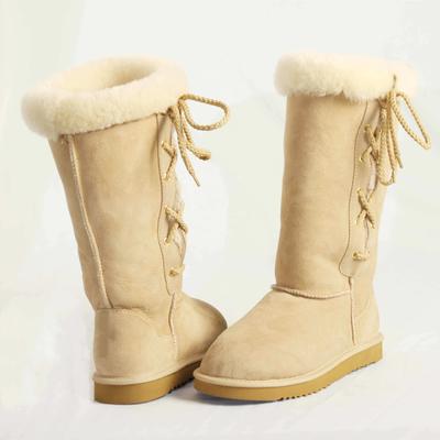 HQB-WS230 OEM/ODM customized high quality winter thermal fashion style genuine sheepskin snow boots for women