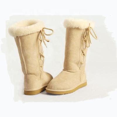 HQB-WS205 OEM/ODM customized premium quality winter thermal fashion style genuine sheepskin boots for women