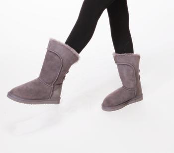 HQB-WS077 OEM customized premium quality winter thermal fashion style genuine sheepskin boots for women