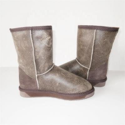 HQB-WS171 OEM/ODM customized high quality winter thermal fashion style genuine sheepskin snow boots for woman