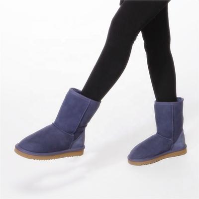 HQB-WS058 OEM customized premium quality winter thermal fashion style genuine sheepskin snow boots for women
