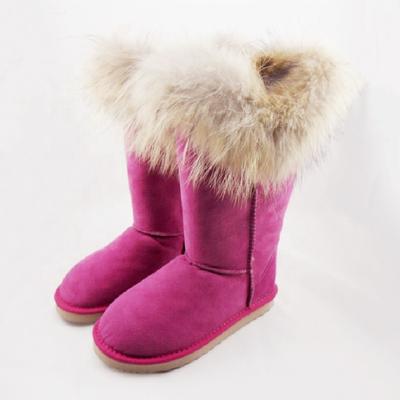 HQB-WS179 OEM/ODM customized high quality winter thermal fashion style genuine sheepskin snow boots for woman