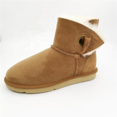 HQB-WS041Factory new design custom snow boots high quality winter boots genuine sheepskin snow boots for girls