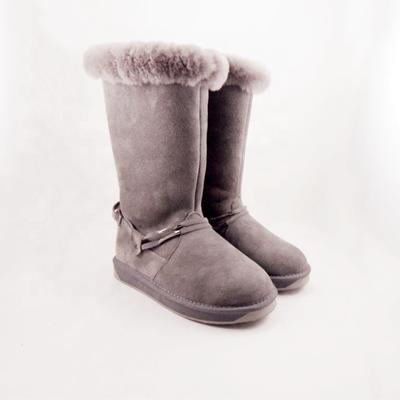 HQB-WS201 OEM/ODM customized premium quality winter thermal fashion style genuine sheepskin boots for women