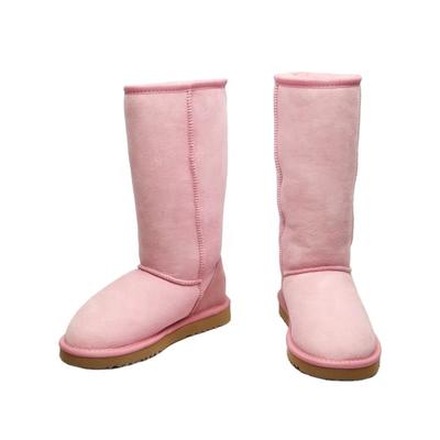 HQB-WS146 OEM customized premium quality winter thermal classic style genuine sheepskin snow boots for women