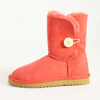 HQB-WS219 OEM/ODM customized high quality winter thermal fashion style genuine sheepskin snow boots for woman