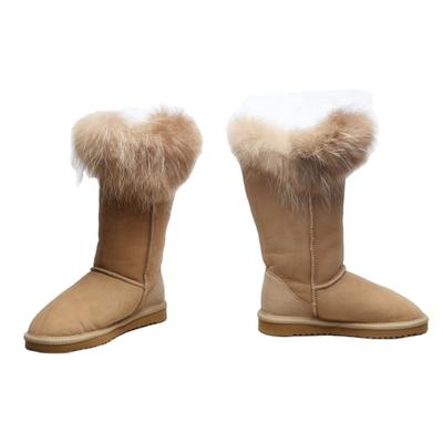 HQB-WS149 OEM customized premium quality winter thermal classic style genuine sheepskin snow boots for women