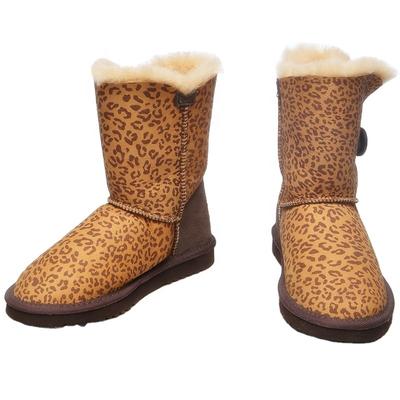 HQB-WS142 OEM customized premium quality winter thermal classic style genuine sheepskin snow boots for women
