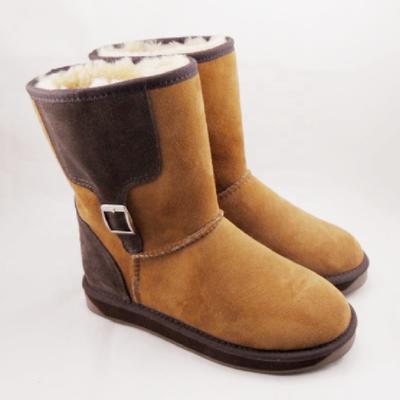 HQB-WS198 OEM/ODM customized high quality winter thermal fashion style genuine sheepskin snow boots for women