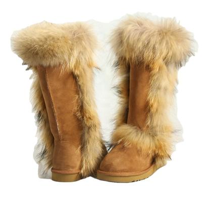 HQB-WS244 OEM/ODM customized high quality winter thermal fashion style genuine sheepskin snow boots for woman