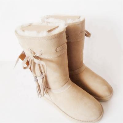 HQB-WS174 OEM/ODM customized high quality winter thermal fashion style genuine sheepskin snow boots for women