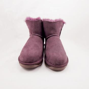 HQB-WS188 OEM/ODM customized high quality winter thermal fashion style genuine sheepskin snow boots for woman