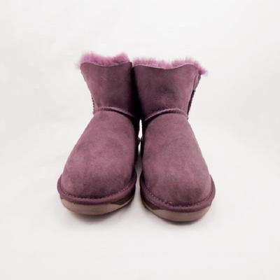HQB-WS188 OEM/ODM customized high quality winter thermal fashion style genuine sheepskin snow boots for woman