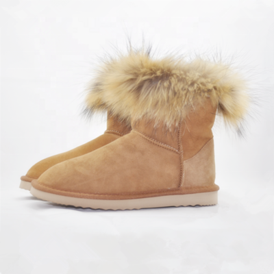 HQB-WS128 OEM customized premium quality winter thermal classic style genuine sheepskin snow boots for women