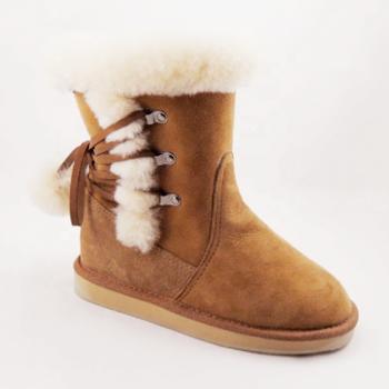 HQB-WS194 OEM/ODM customized high quality winter thermal fashion style genuine sheepskin snow boots for women