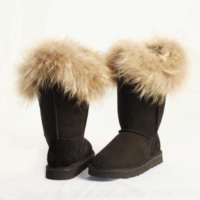 HQB-WS232 OEM/ODM customized high quality winter thermal fashion style genuine sheepskin snow boots for woman