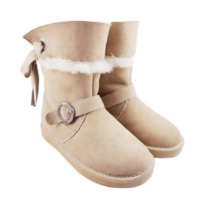 HQB-WS181 OEM/ODM customized premium quality winter thermal fashion style genuine sheepskin boots for women