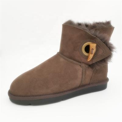 HQB-WS039 OEM customized premium quality winter thermal fashion style genuine sheepskin boots for women